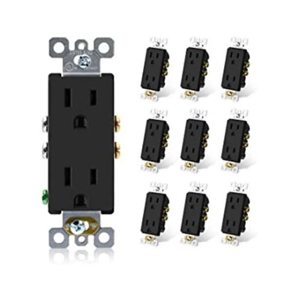 ELEGRP Receptáculo decorativo negro mate toma de pared_1