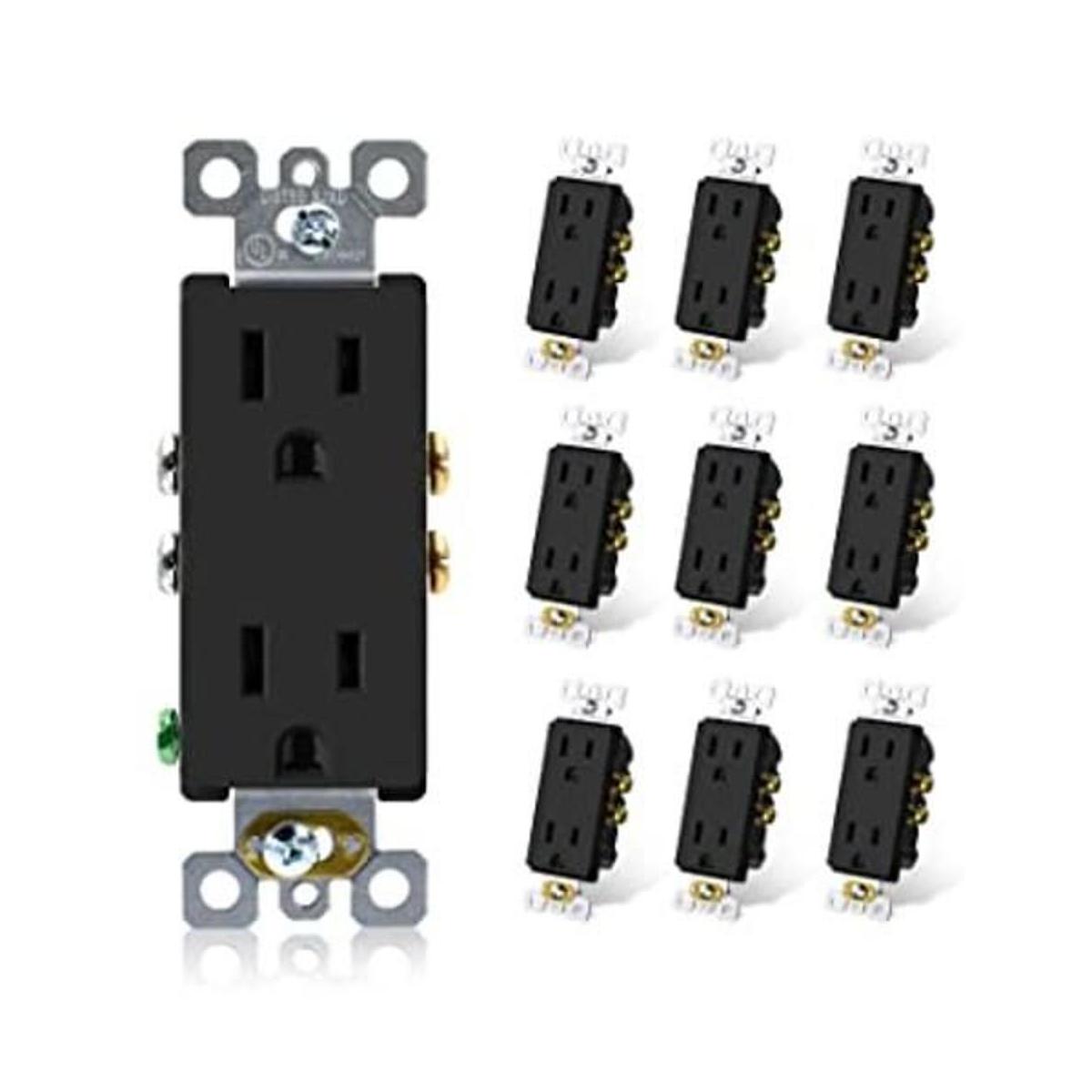 ELEGRP Receptáculo decorativo negro mate toma de pared