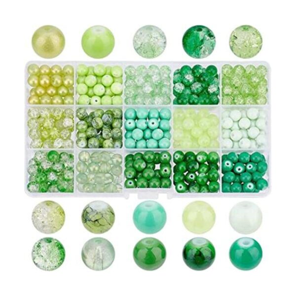 PH PandaHall 450 cuentas de vidrio verde de 0.31 pulgadas_1
