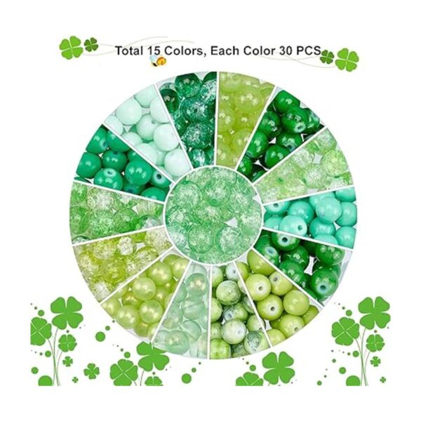 PH PandaHall 450 cuentas de vidrio verde de 0.31 pulgadas_4