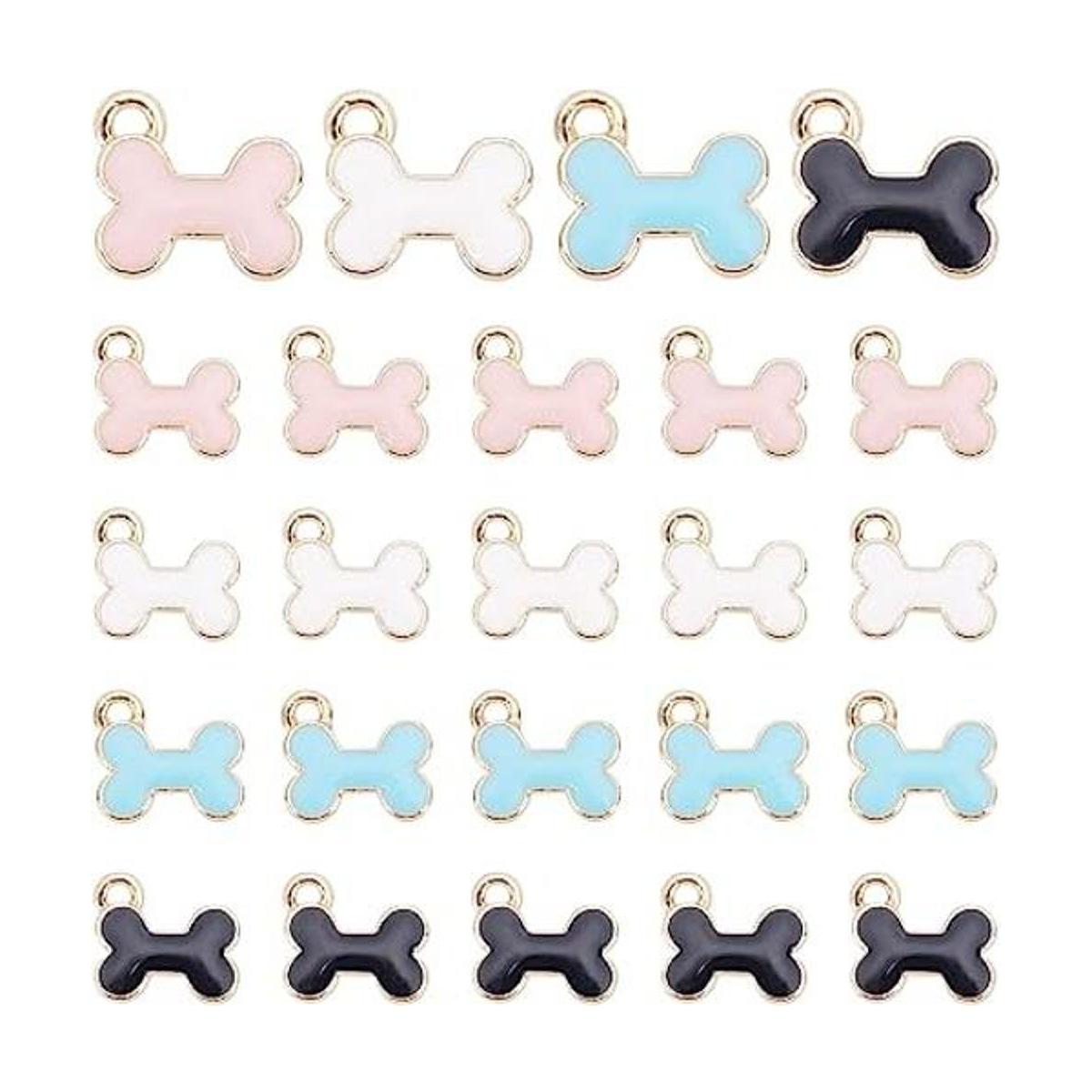 PH PandaHall 40 dijes esmaltados de hueso de perro 4