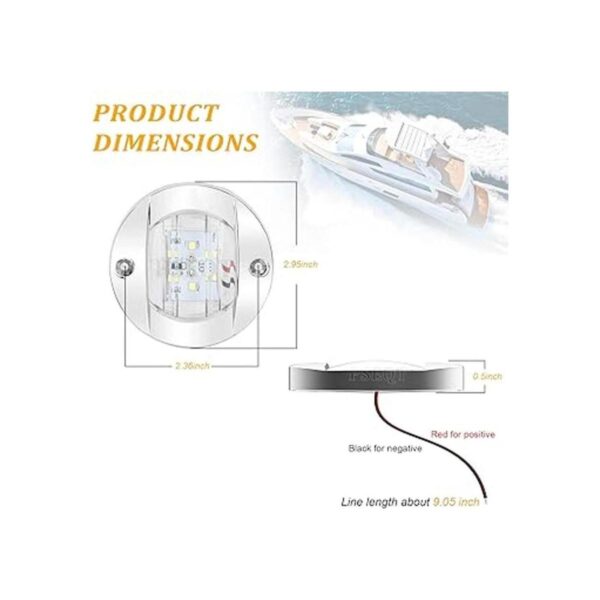 PSEQT 4 luces interiores de barco marino luz LED de 12 V_2