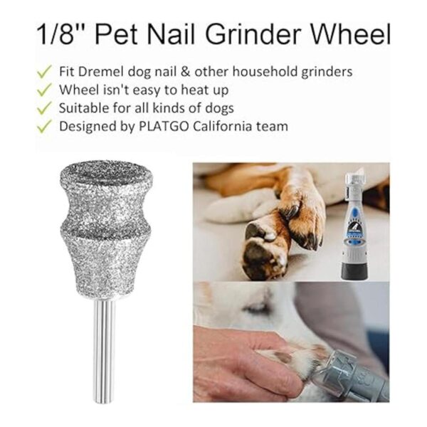 PLATGO Diamond Dremel Molinillo de uñas para perro broca_3