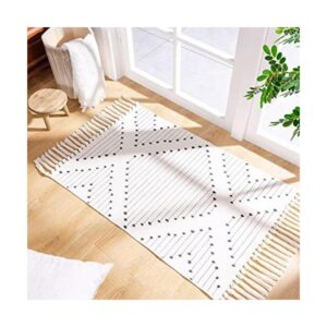 MitoVilla Alfombra bohemia color negro y blanco de 2 x 3