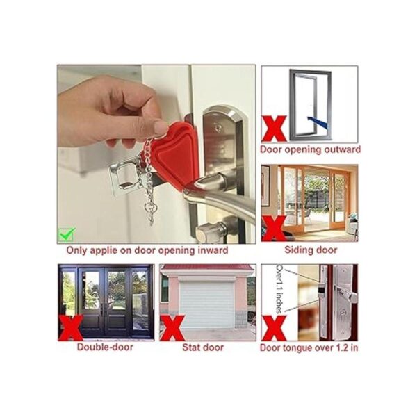 MBBEST Cerradura de puerta portátil y alarma de tope de_6