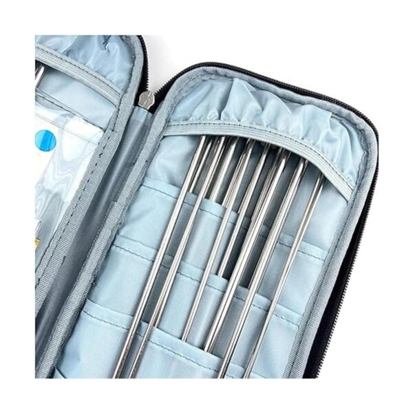 Mdoker Juego de agujas de tejer de aluminio con funda 22