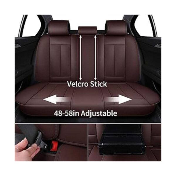 Coverado Fundas de asiento delantero y trasero 5 piezas_3