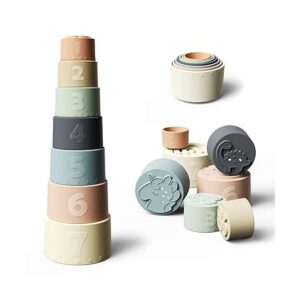 Moonkie Juguete de tazas apilables para bebé divertido_1