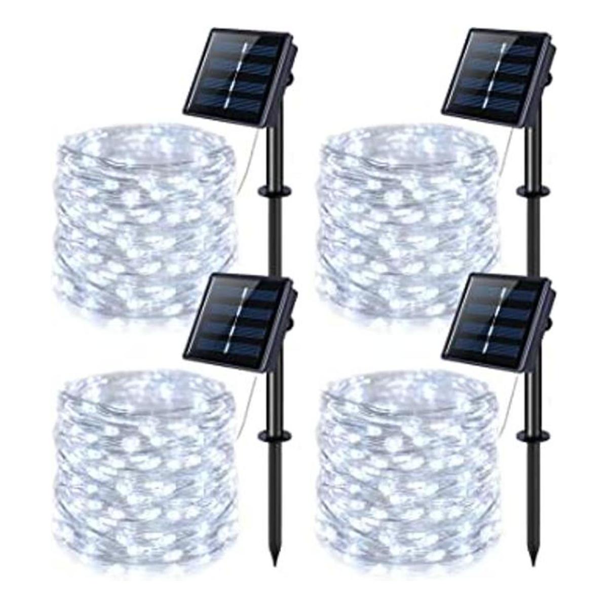 JMEXSUSS Paquete de 4 100 luces LED solares de 33 pies