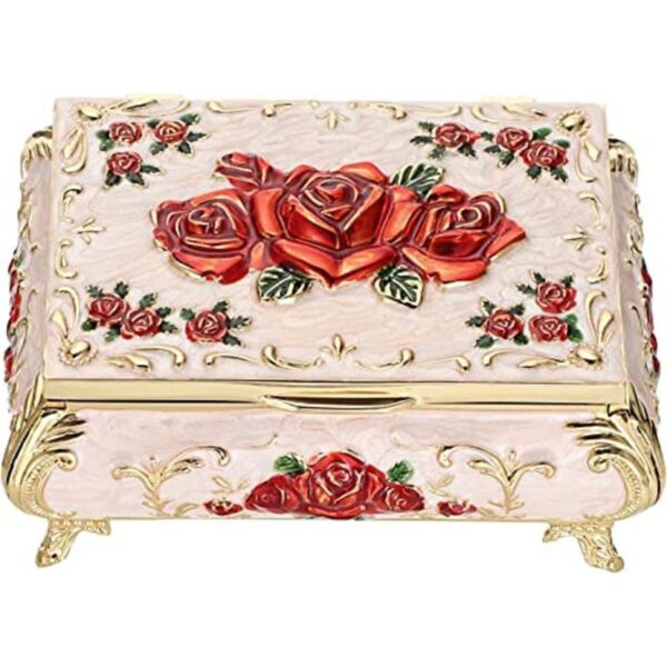Hipiwe Joyero de metal vintage pequeño estuche organizador