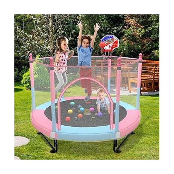 Kawuneeche Trampolín de 5 pies para niños pequeños con red_5