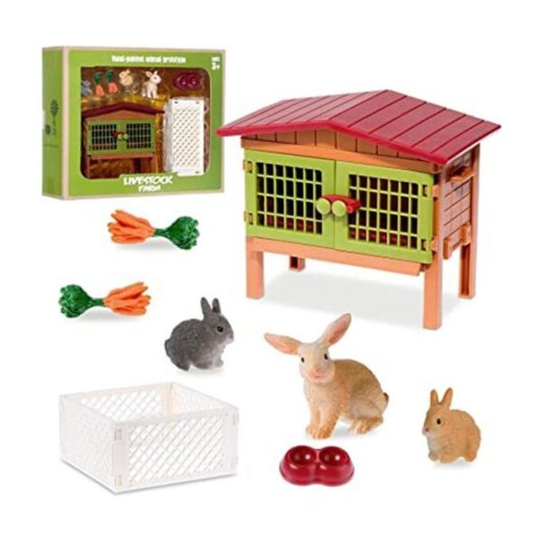 Juego de 11 piezas de granja World Bunny Hutch Bunny Toy_1
