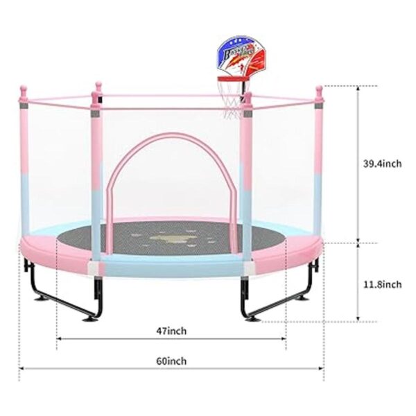 Kawuneeche Trampolín de 5 pies para niños pequeños con red_4