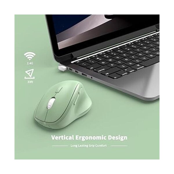Mouse inalámbrico ergonómico con receptor USB para PC_2