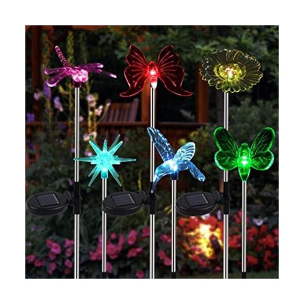 Glintoper Paquete de 6 luces solares de estaca de jardín_1