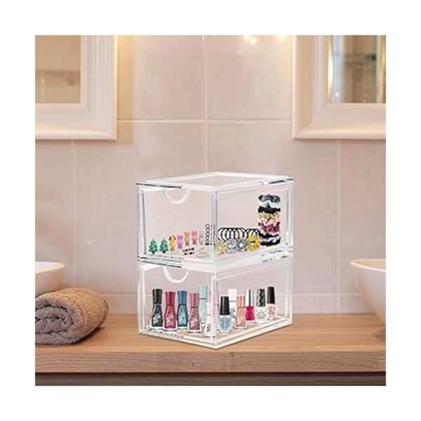 Organizador de cosméticos apilables juego de 2