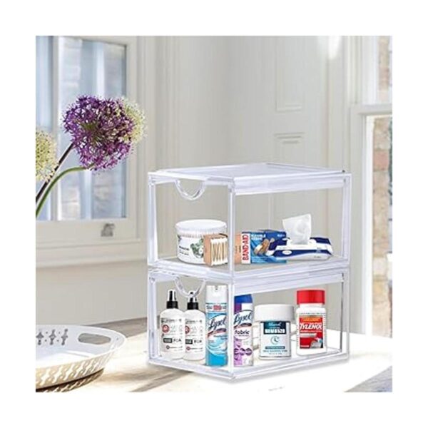Organizador de cosméticos apilables juego de 2