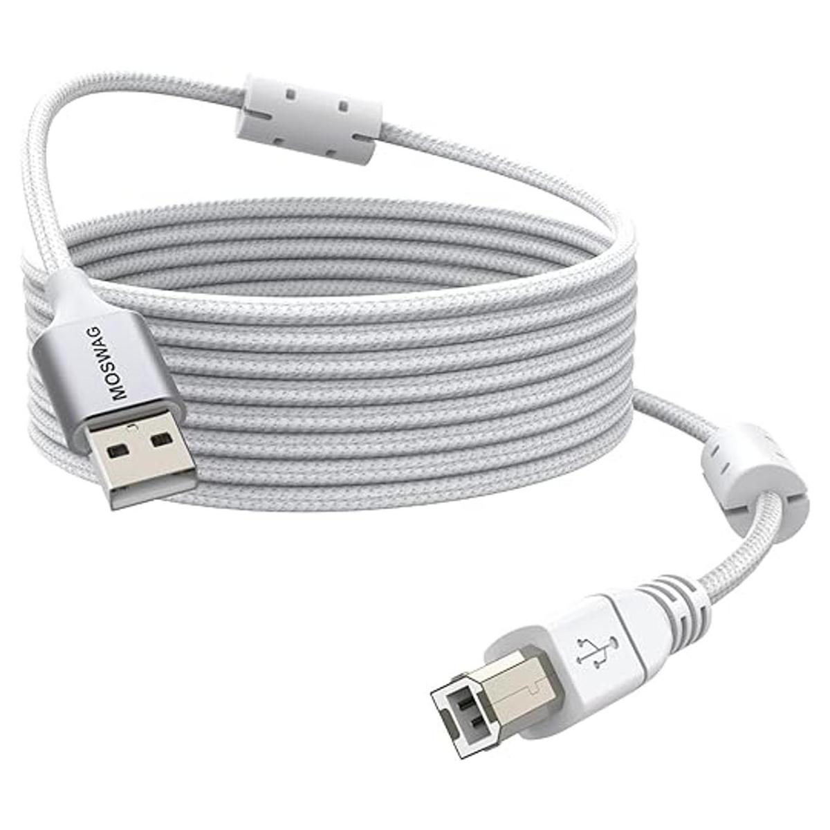 MOSWAG Cable de impresora USB de 32.8 pies32.8 ft cable