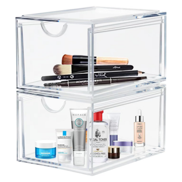 Organizador de cosméticos apilables juego de 2