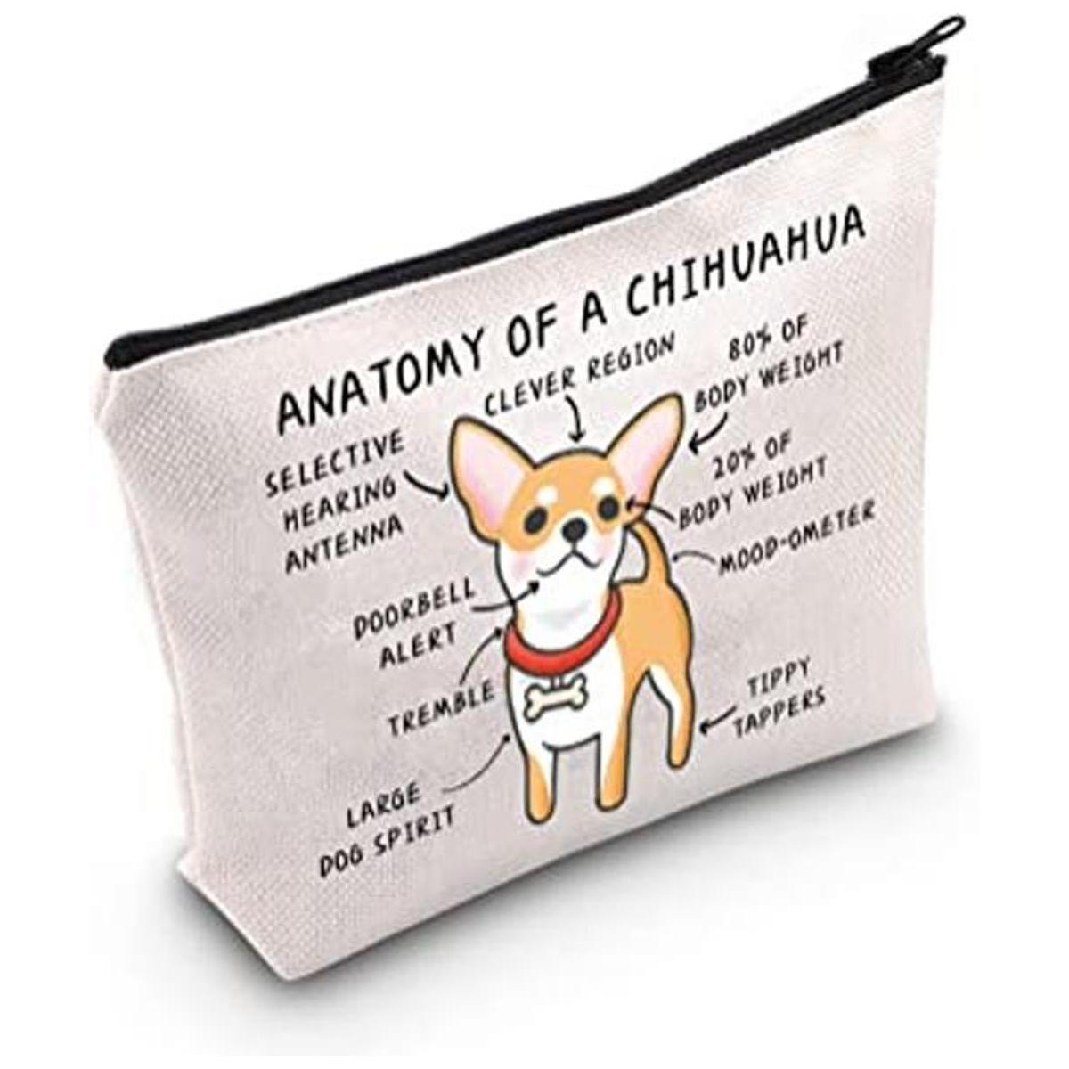 G2TUP Chihuahua Lover Gift Anatomy Of A Chihuahua Bolsa de