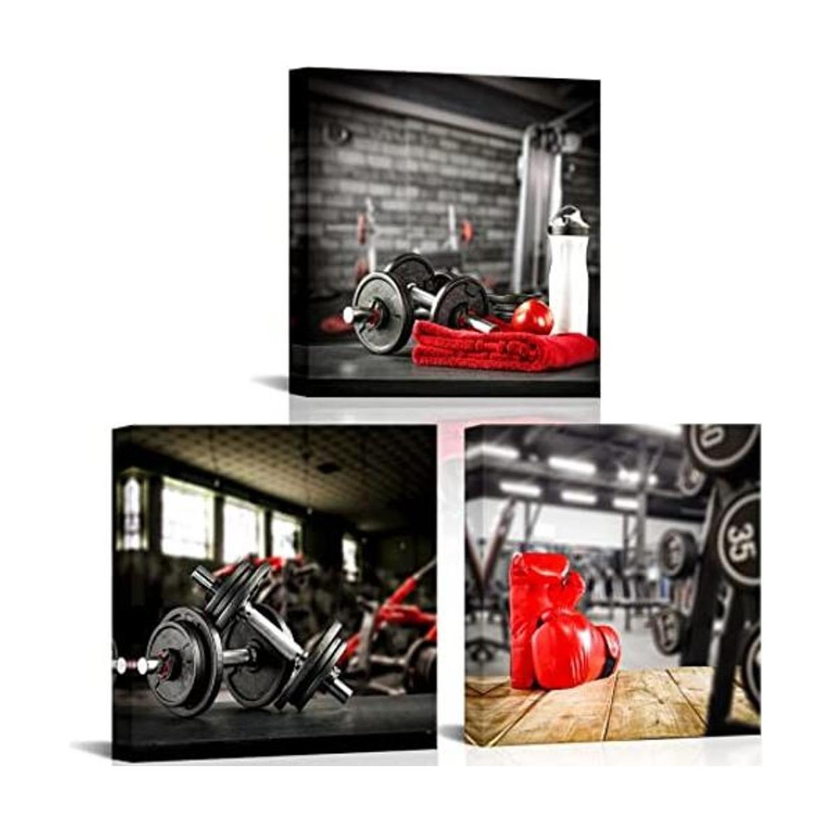 LyerArtork 3 piezas de arte de pared de fitness y deportes