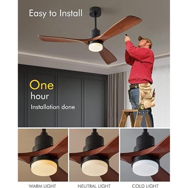 Chriari Ventiladores de techo con luces 3 aspas de