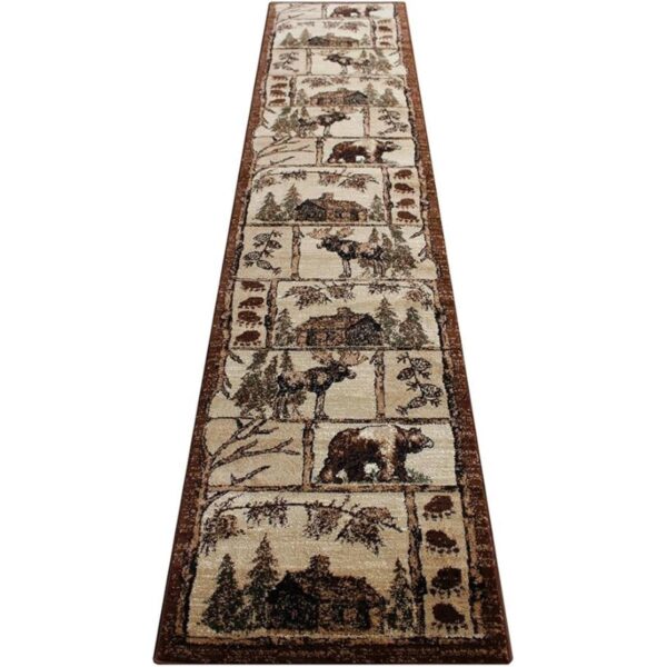 Masada Rugs Alfombra de área Bear Cabin Moose 2 pies 4