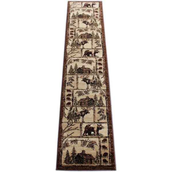 Masada Rugs Alfombra de área Bear Cabin Moose 2 pies 4