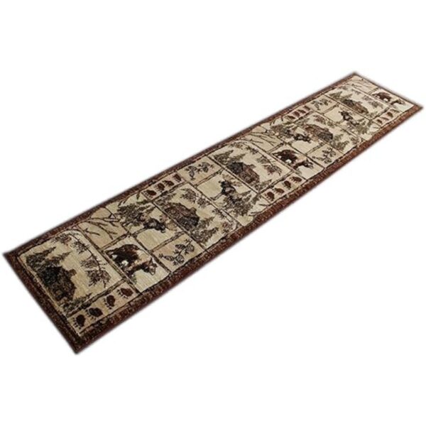 Masada Rugs Alfombra de área Bear Cabin Moose 2 pies 4