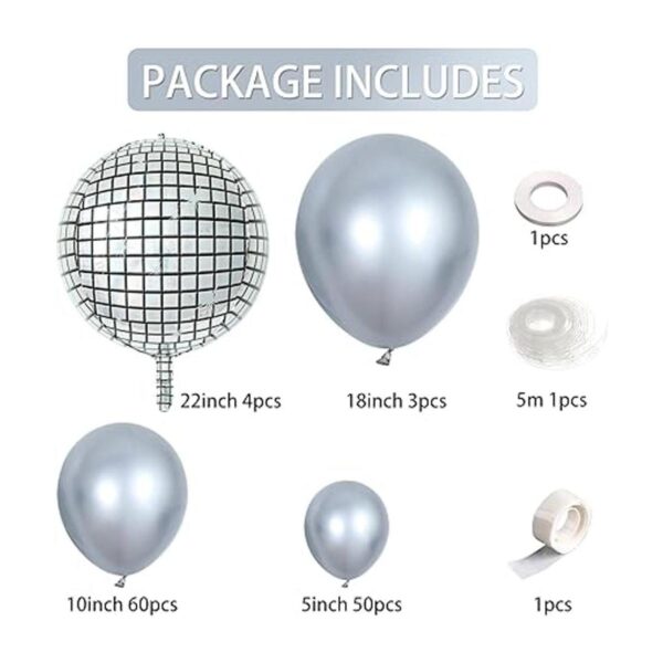 Kit de arco de guirnalda de globos plateados cromados con_2