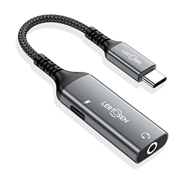 LERTOSEN Adaptador de auriculares y cargador USB C a_1