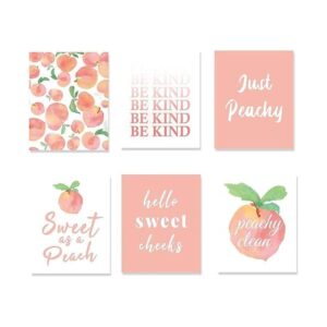 Estampado artístico de melocotón rosa en acuarela fruta