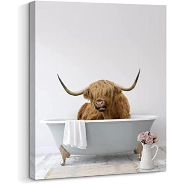 Decoración de pared de baño lienzo de yak arte de pared_1