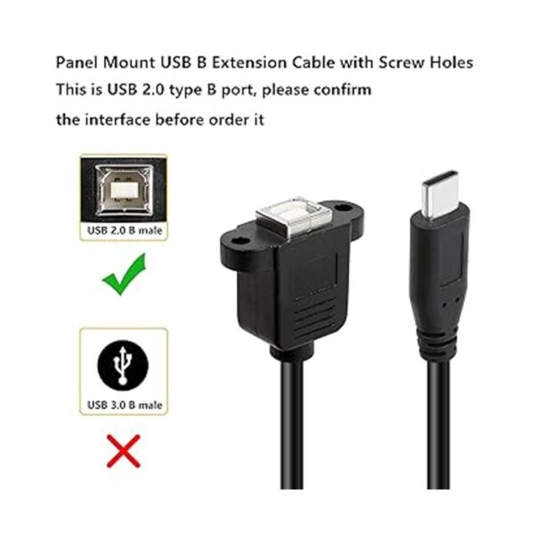 GELRHONR Cable de impresora USB C a USB B tipo C macho a_2