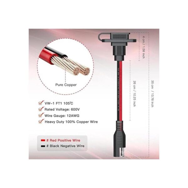 ELECTOP Conector SAE rectangular de enchufe de