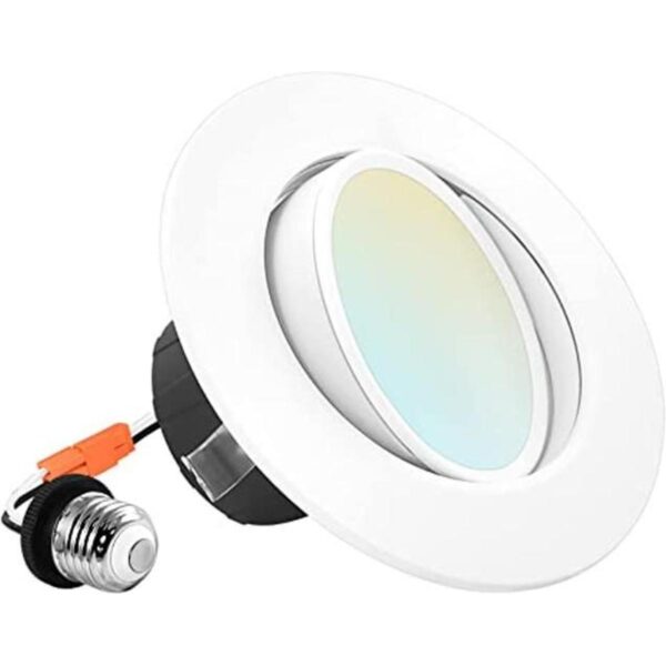 Luxrite Luz LED empotrada con cardán de 4 pulgadas 8 W_1