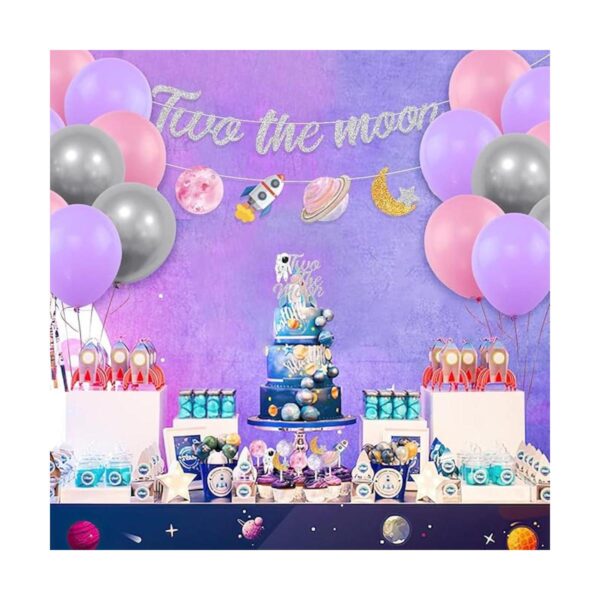 Decoraciones de fiesta de cumpleaños de dos la luna del
