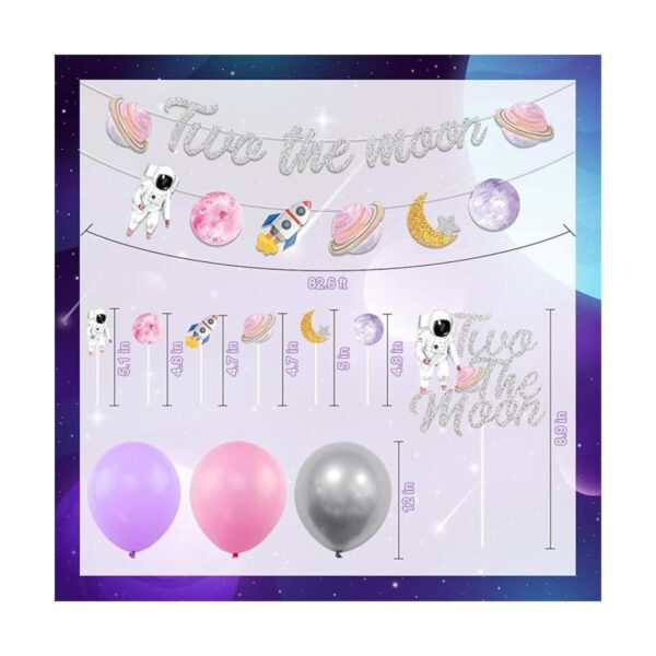 Decoraciones de fiesta de cumpleaños de dos la luna del