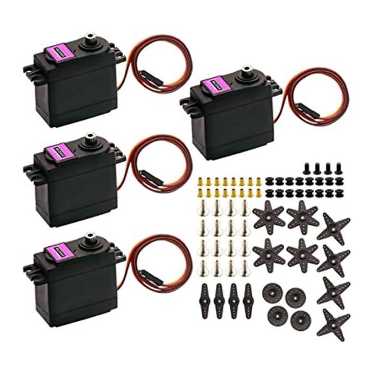 DaFuRui Paquete de 4 servomotores MG996R motor digital