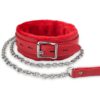 Collar de cuero para perro con correa forro de piel_1