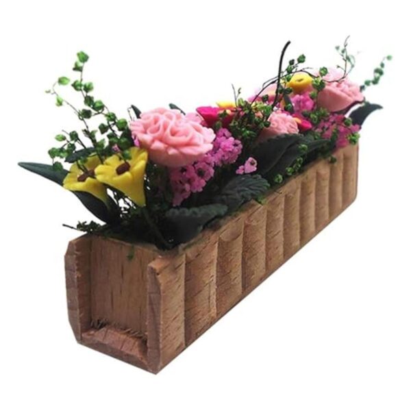 GANAZONO 2 piezas de cama de flores en miniatura casa de