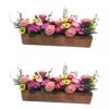 GANAZONO 2 piezas de cama de flores en miniatura casa de
