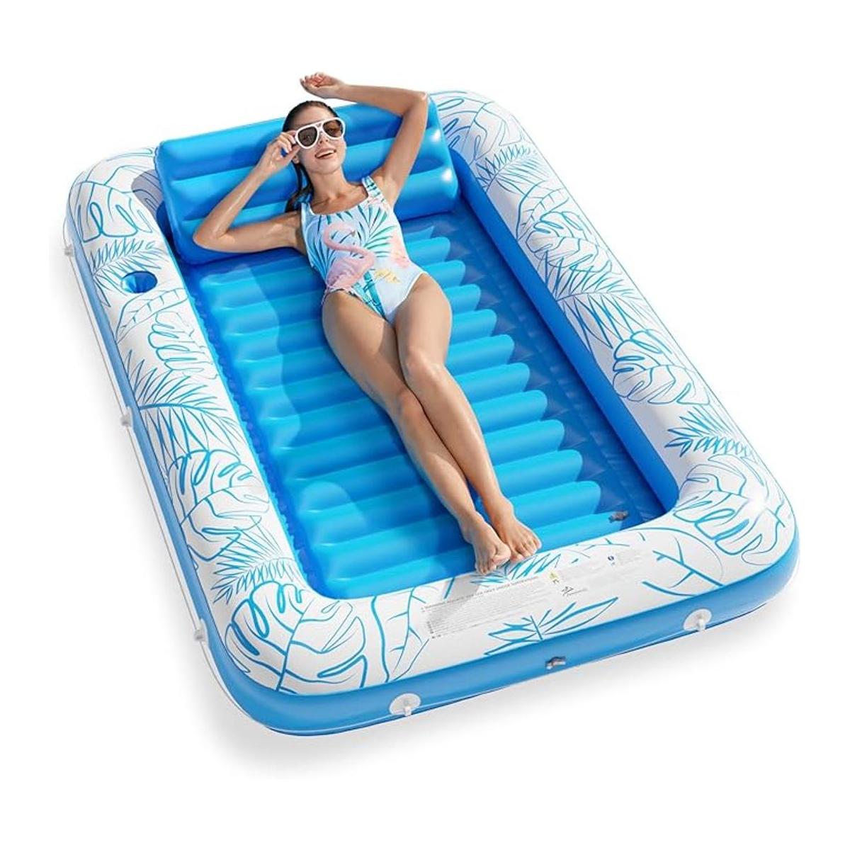 Jasonwell Flotador inflable para piscina bronceado 4 en