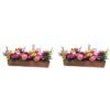GANAZONO 2 piezas de cama de flores en miniatura casa de