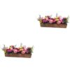 GANAZONO 2 piezas de cama de flores en miniatura casa de