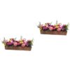 GANAZONO 2 piezas de cama de flores en miniatura casa de