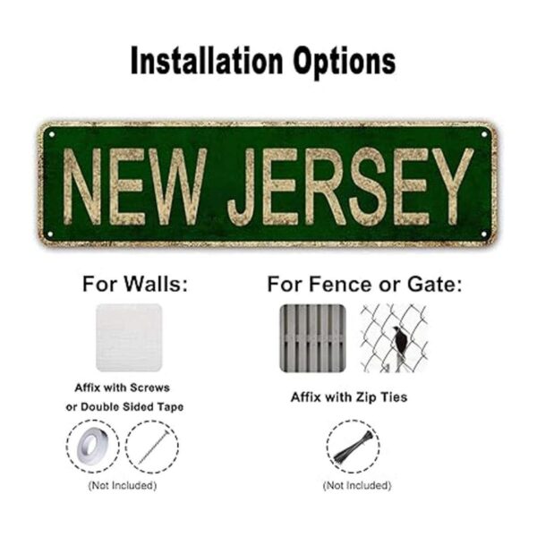 LINStore Letrero de New Jersey con nombre del estado de