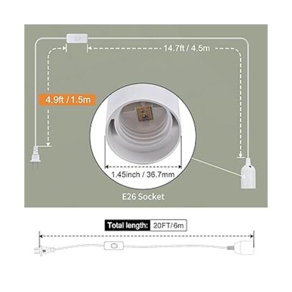 DiCUNO Cable de extensión de farol colgante E26E27_2