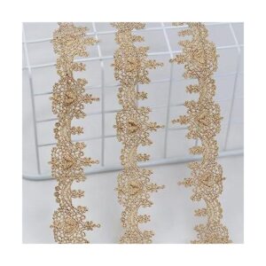 IDONGCAI Ribete de encaje dorado con apliques bordados_1