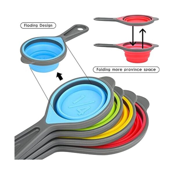 Nstezrne Juego de tazas y cucharas medidoras plegables